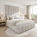 Wycliffe Bed Upholstered Space-Saving With Optional Ottoman Gas Lift Storage