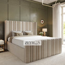 Brixton Wingback Bed With Optional Ottoman Gas Lift Storage