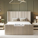 Brixton Wingback Bed With Optional Ottoman Gas Lift Storage