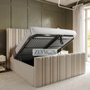 Brixton Wingback Bed With Optional Ottoman Gas Lift Storage
