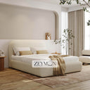 Ivory Bliss Bed With Gold Trim With Optional Ottoman Gas Lift Storage