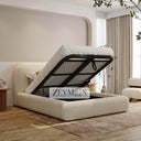 Ivory Bliss Bed With Gold Trim With Optional Ottoman Gas Lift Storage