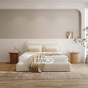 Luxe Haven Curve Bed With Optional Ottoman Gas Lift Storage