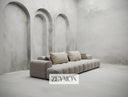 Soho Modular Sofa – Contemporary Taupe Fabric 4-Seater with Oversized Cushions