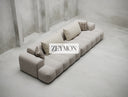 Soho Modular Sofa – Contemporary Taupe Fabric 4-Seater with Oversized Cushions